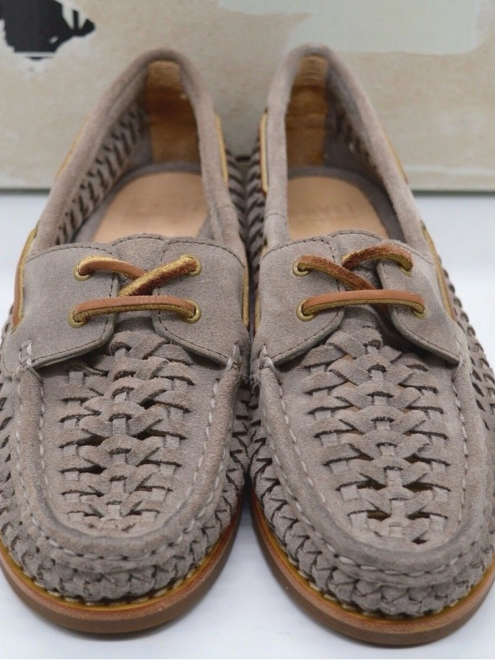 Frye Woven Suede Moccasins - Taupe